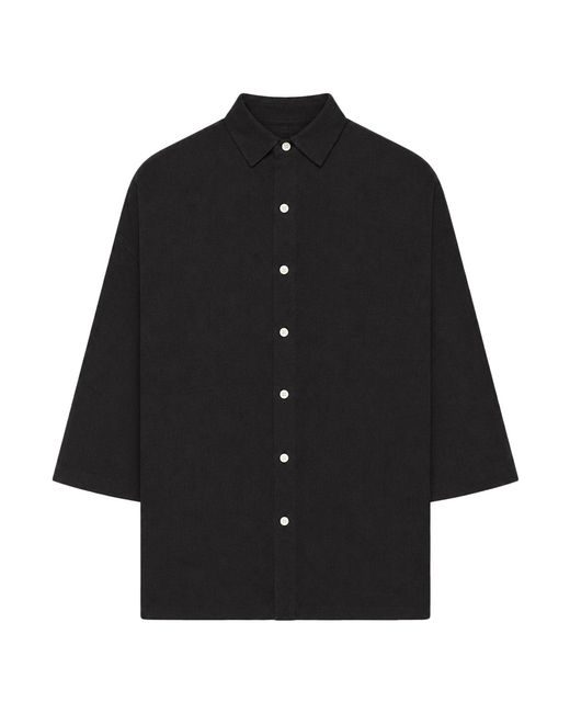 120% Lino Black Oversized Linen Shirt
