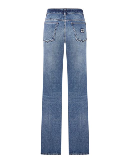 Miu Miu Blue Straight Leg Denim Jeans Medium Wash
