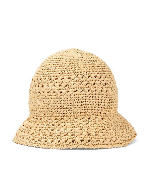 【MIU MIU】ウーブンファブリック ハット Miu Miu Woven Fabric Hat in Natural | Lyst