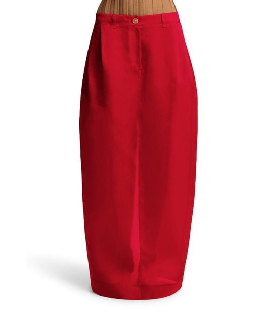 Gonna in seta lucian di Khaite in Red