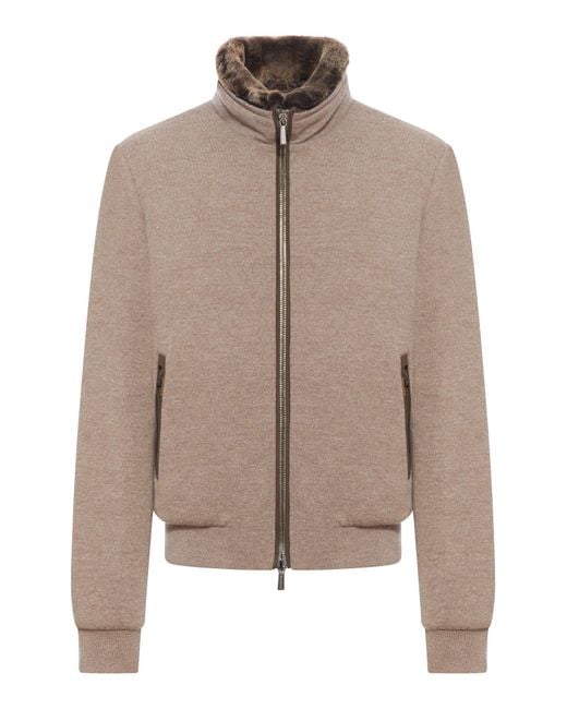 Moorer Brown Bellati Bomber Jacket for men