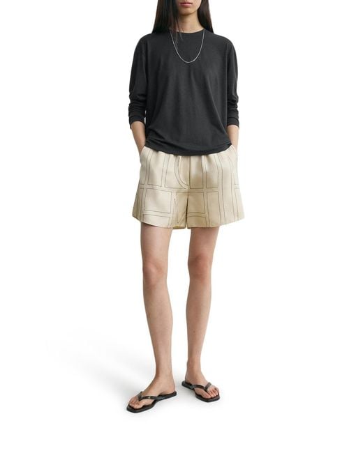 Totême  Natural Monogram Silk Shorts