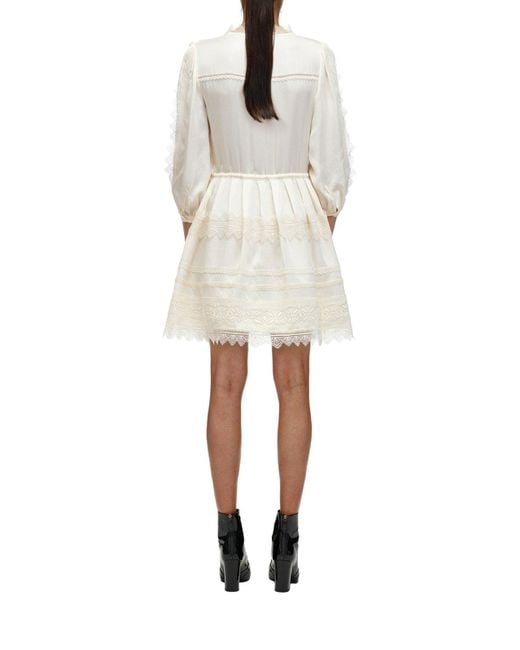 Self-Portrait Ivory Lace Trimmed Mini Dress in White | Lyst UK Self-Portrait Ivory Lace Trimmed Mini Dress in White | Lyst UK