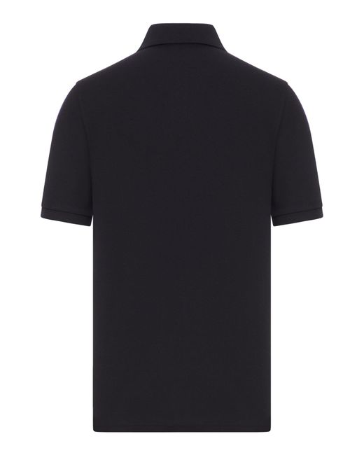 Polo classica in pique di cotone di Saint Laurent in Black da Uomo