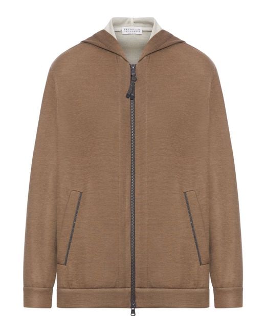 Brunello Cucinelli Brown Zip-up Hoodie