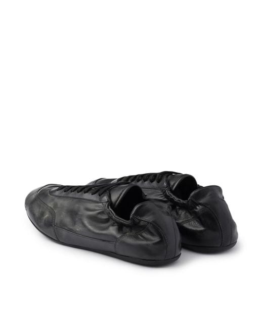 Prada Black Collapse Leather Sneakers for men