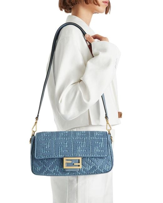Fendi Blue Baguette Bag