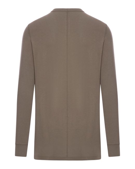 T-shirt level in cotone di Rick Owens in Brown da Uomo