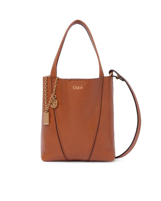Chloé Brown Chloã Spin Small Tote Bag