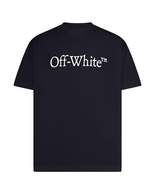 Off-White c/o Virgil Abloh Blue Crew Neck T-Shirt With Print for men