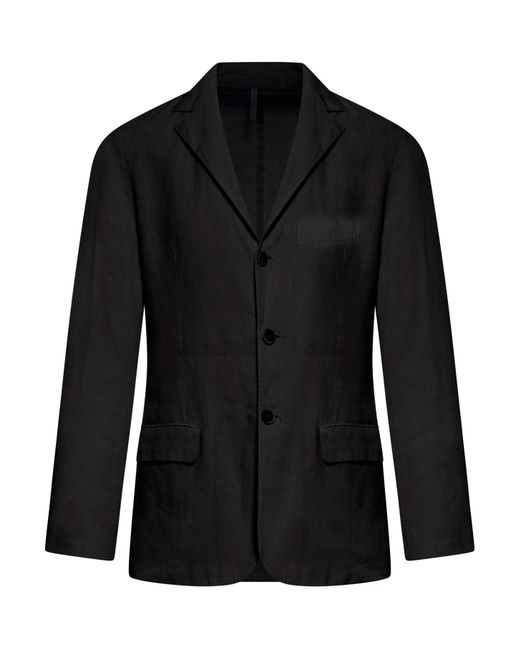 120% Lino Black Linen Jacket for men