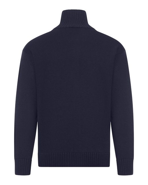 Nome G Blue Relaxed Fit 3-yard Full Zip Sweater for men