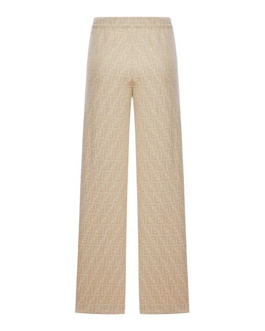 Fendi Natural Ff Chambray Pants