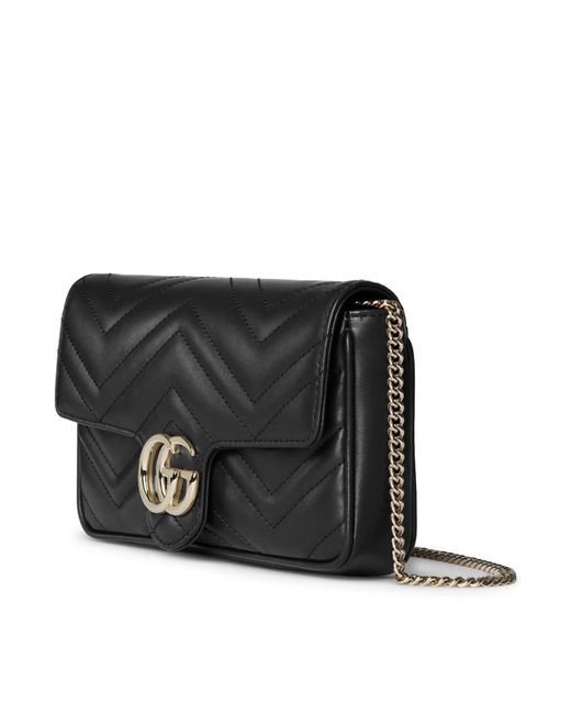 Gucci Black Gg Marmont Small Shoulder Bag