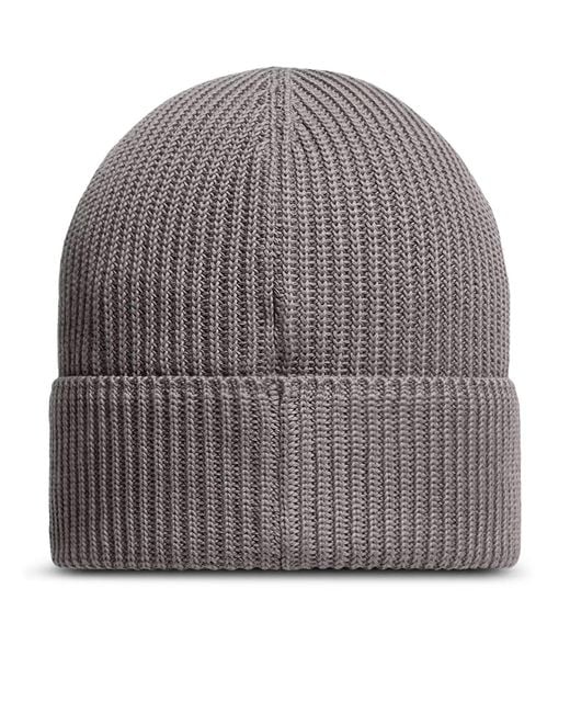 Moncler Gray Cotton Logo Hat for men