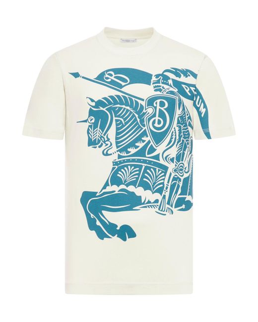 Burberry Blue Printed Cotton T-shirt for men