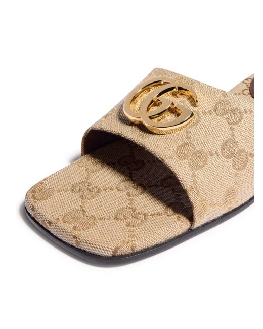 Gucci White Slider Marmont Gg