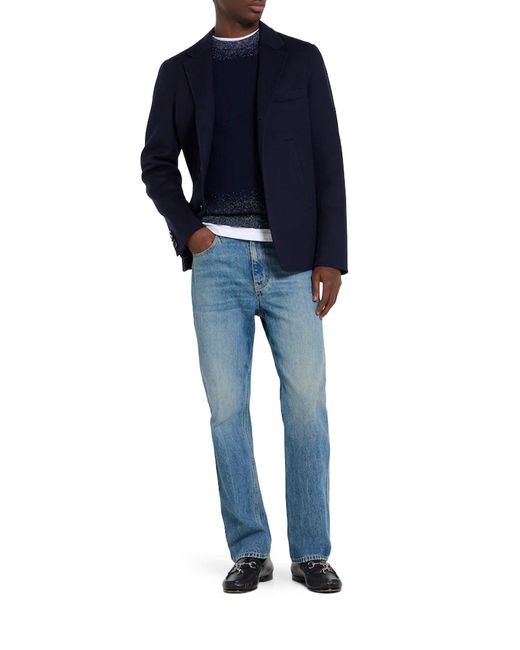Gucci Blue Slim-Fit Cotton Denim Trousers for men
