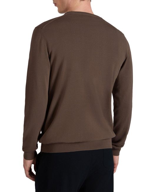 Zanone Brown Slim Fit Crew Neck Sweater for men