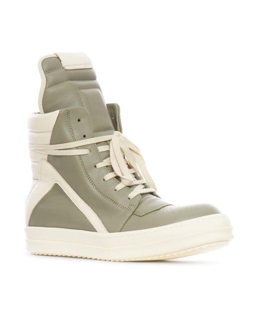 Sneakers in pelle geobasket da donna di Rick Owens in Natural