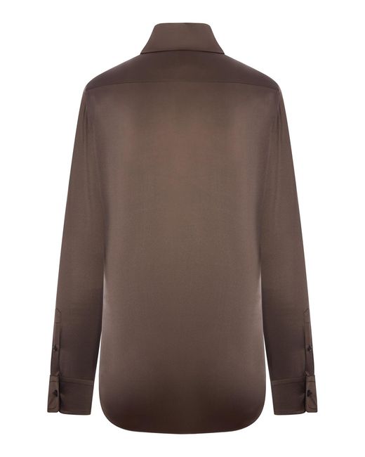 Ralph Lauren Brown Cameron Silk Shirt