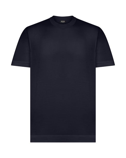 Zegna Blue Crew Neck T-Shirt for men