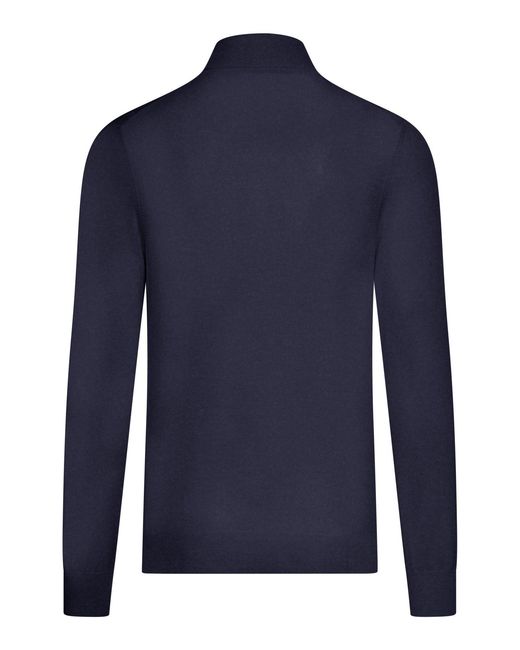 Nome G Blue High Neck Sweater for men