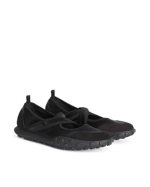 Jil Sander Black Moon Suede Ballet Flats