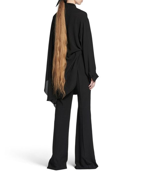 Balenciaga Flared Trousers In Fluid Viscose in Blue | Lyst Balenciaga Flared Trousers In Fluid Viscose in Blue | Lyst