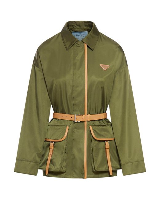 Prada Green Re-nylon Belted Jacket