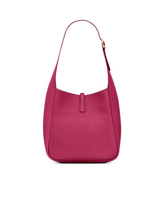 Le 5 À 7 piccola e morbida in pelle martellata di Saint Laurent in Pink