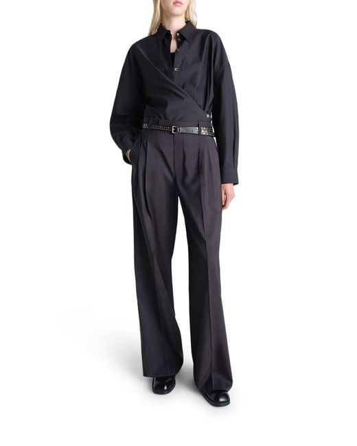 Lemaire Blue Twisted Cotton Shirt