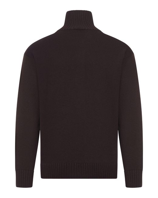 Nome G Black Relaxed Fit 3-yard Full Zip Sweater for men
