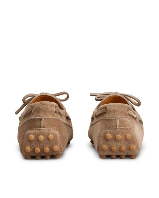 Tod's Brown Gommino Suede Boat Loafers