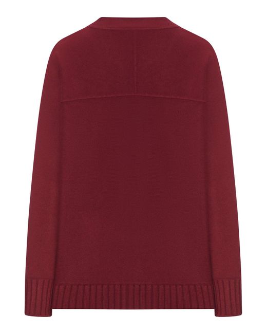 Cardigan in lana con morsetti dorati di Gucci in Red
