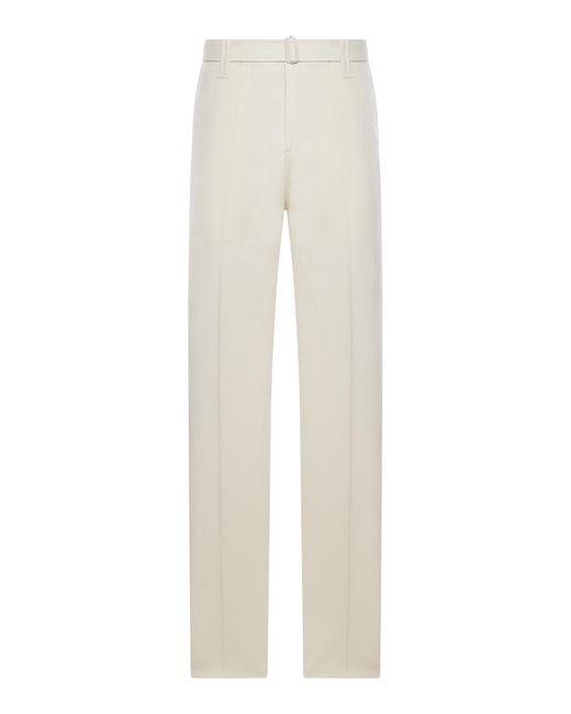 Lardini White Tailored Trousers With Belt for men
