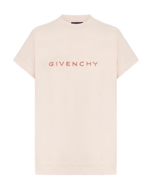 T-shirt slim 4g in cotone di Givenchy in Pink