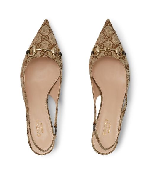 Gucci Metallic Slingback Collection With Horse Hook