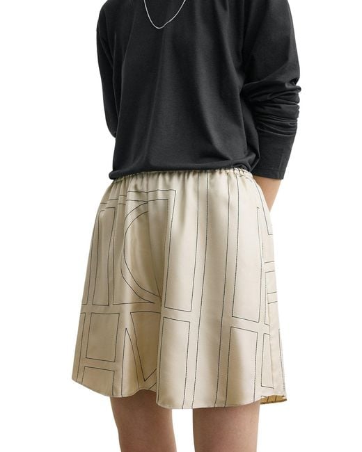 Totême  Natural Monogram Silk Shorts