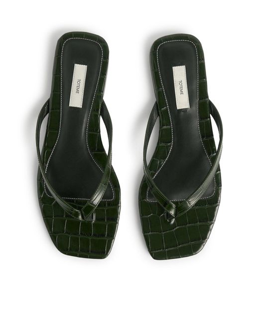 Totême Multicolor Croco-Embossed Flip-Flops