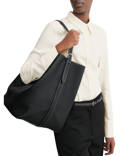 Totême Black Belted Tote Bag