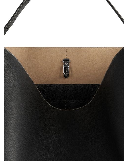 Totême Black Belted Tote Bag
