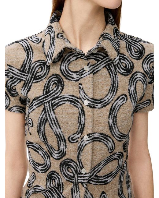 Loewe Gray Terry Cloth Shirt With All-Over Anagram Jacquard