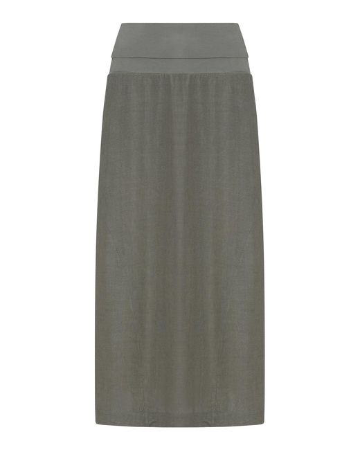 Transit Gray Midi Skirt In Linen Blend