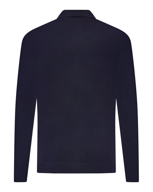 Roberto Collina Blue Fine Cotton Knit Polo Shirt for men