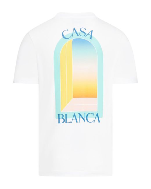 Casablancabrand White L`arc Colore Printed T-shirt for men
