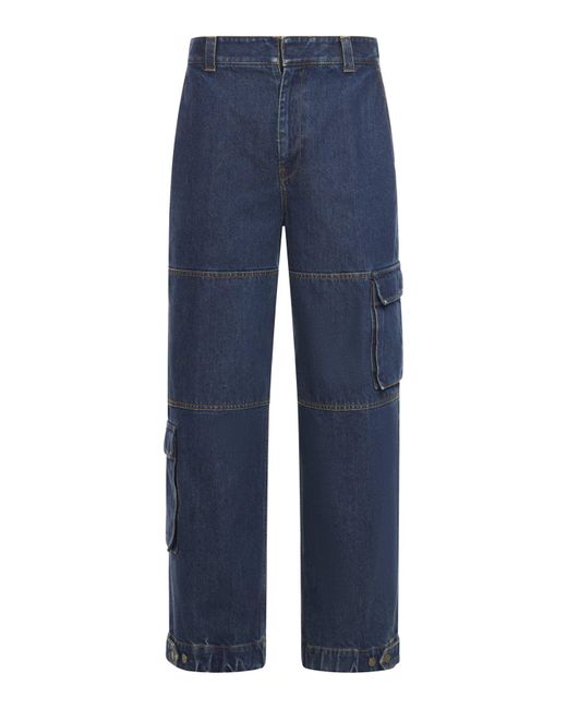 Gucci Blue Denim Pants With Label for men