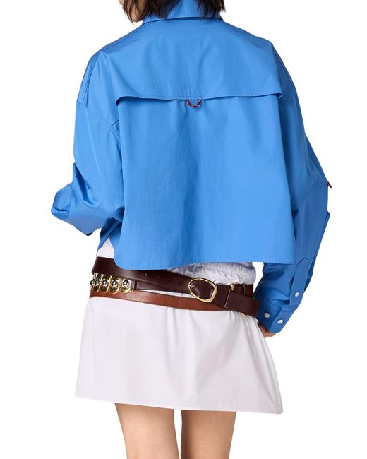 Miu Miu White Cotton Poplin Mini Skirt With Logo