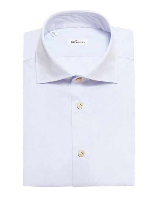Kiton Blue Shirt In Cotton for men