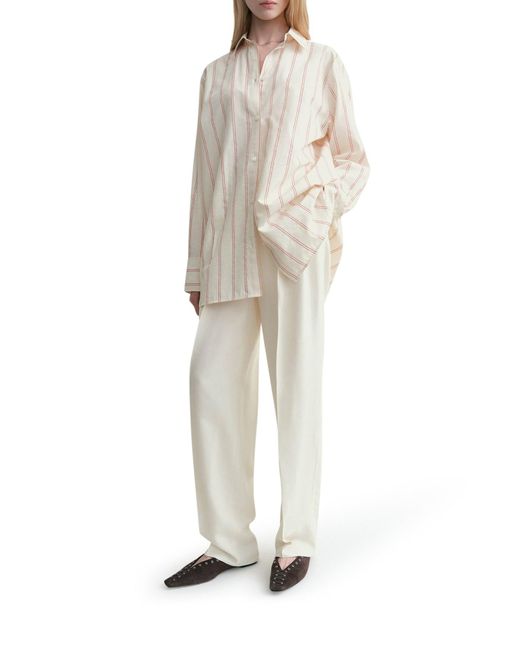 Camicia oversize a righe di Totême  in White